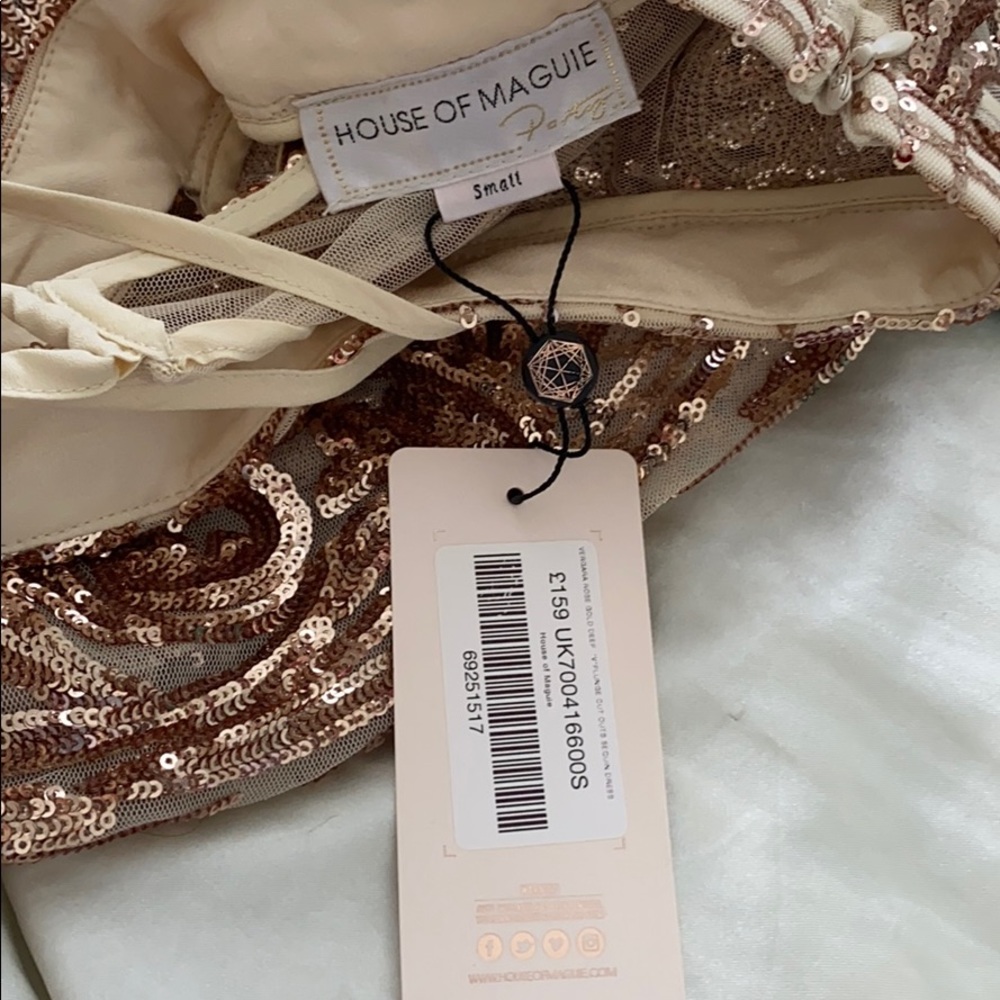 Vergara rose gold deep v plunge sequin dress - Picture 4 of 4
